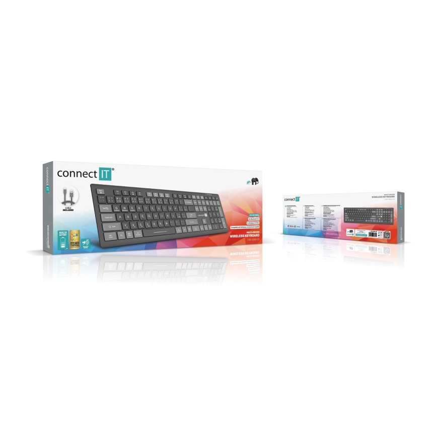 CONNECT IT CKB-5060-CS - Madala profiiliga vaikne klaviatuur CZ/SK lokalisatsiooniga 350 mAh