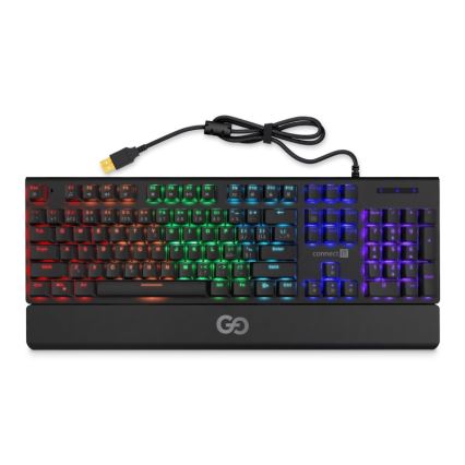CONNECT IT CKB-7050-CS - LED RGB Juhtmega mänguri klaviatuur CZ/SK lokalisatsiooniga must