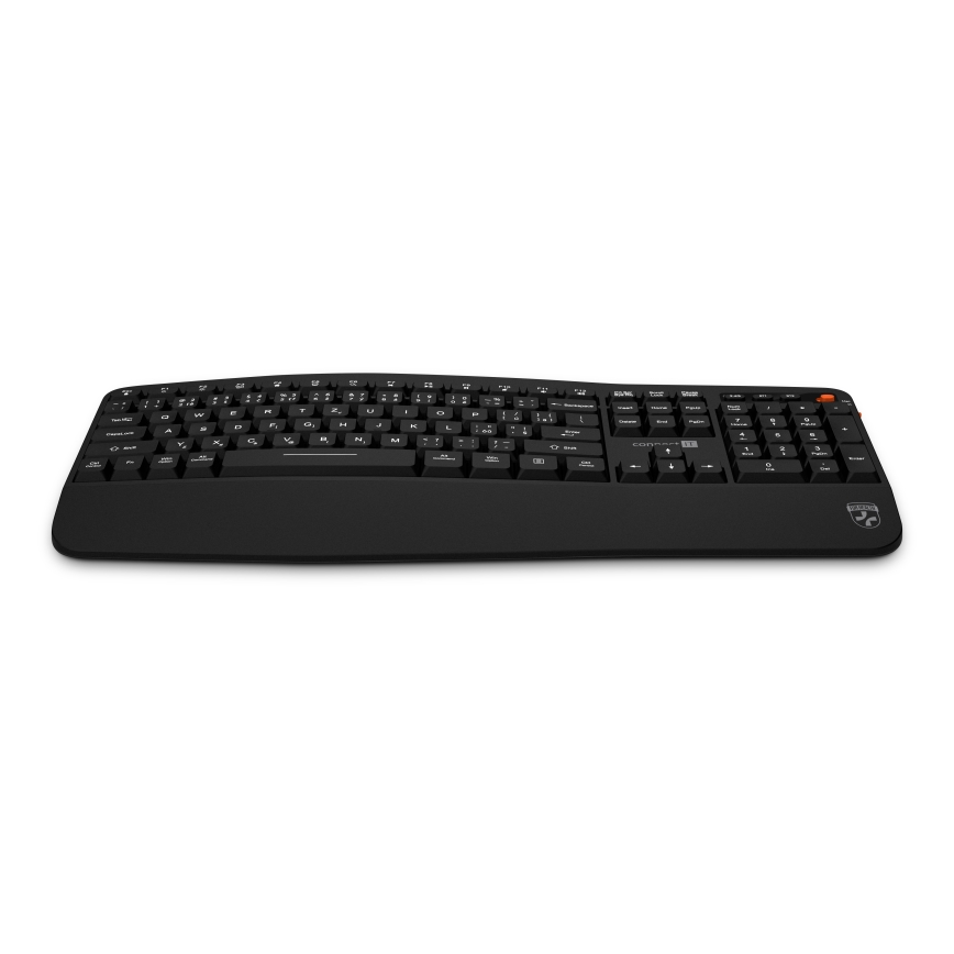 CONNECT IT CKM-6010-CS - Ergonoomiline juhtmevaba klaviatuur ja hiir 800/1200/1600/2400 DPI CZ/SK lokalisatsiooniga 1xAA + 2xAAA must