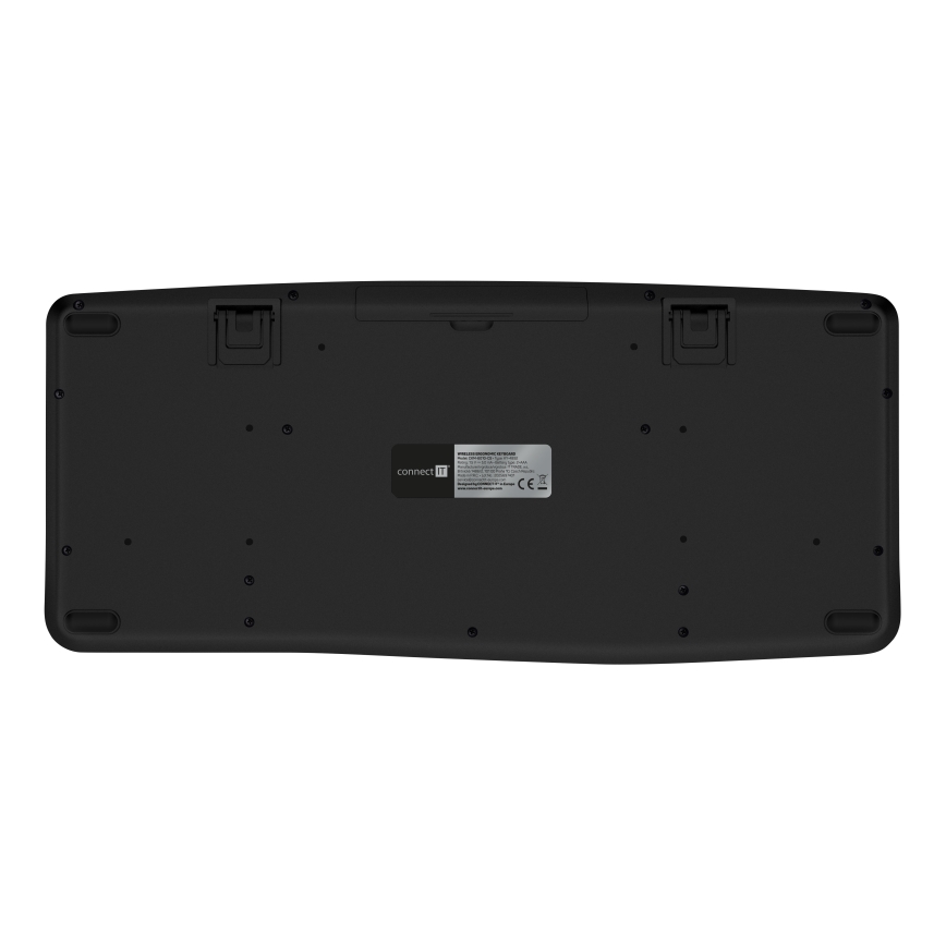 CONNECT IT CKM-6010-CS - Ergonoomiline juhtmevaba klaviatuur ja hiir 800/1200/1600/2400 DPI CZ/SK lokalisatsiooniga 1xAA + 2xAAA must