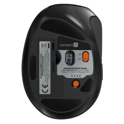 CONNECT IT CKM-6010-CS - Ergonoomiline juhtmevaba klaviatuur ja hiir 800/1200/1600/2400 DPI CZ/SK lokalisatsiooniga 1xAA + 2xAAA must