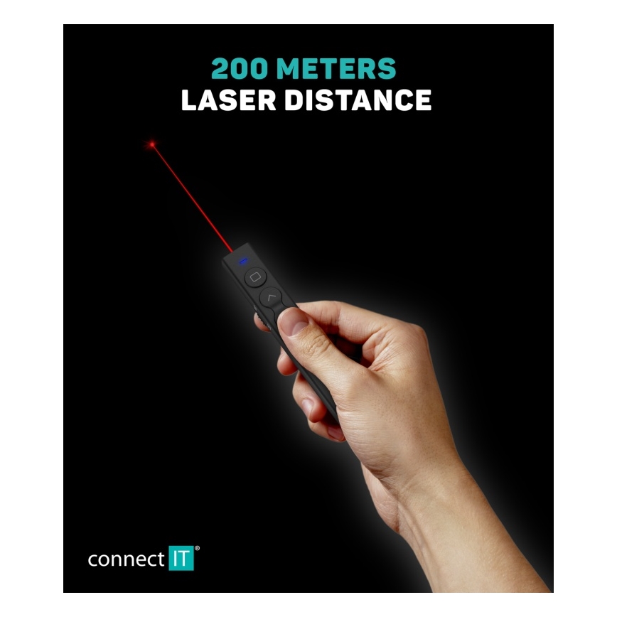 CONNECT IT CLP-2050-BK - Juhtmevaba pult laseriga 1xAAA