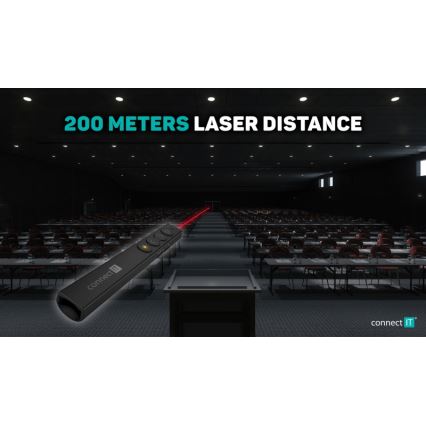 CONNECT IT CLP-2050-BK - Juhtmevaba pult laseriga 1xAAA