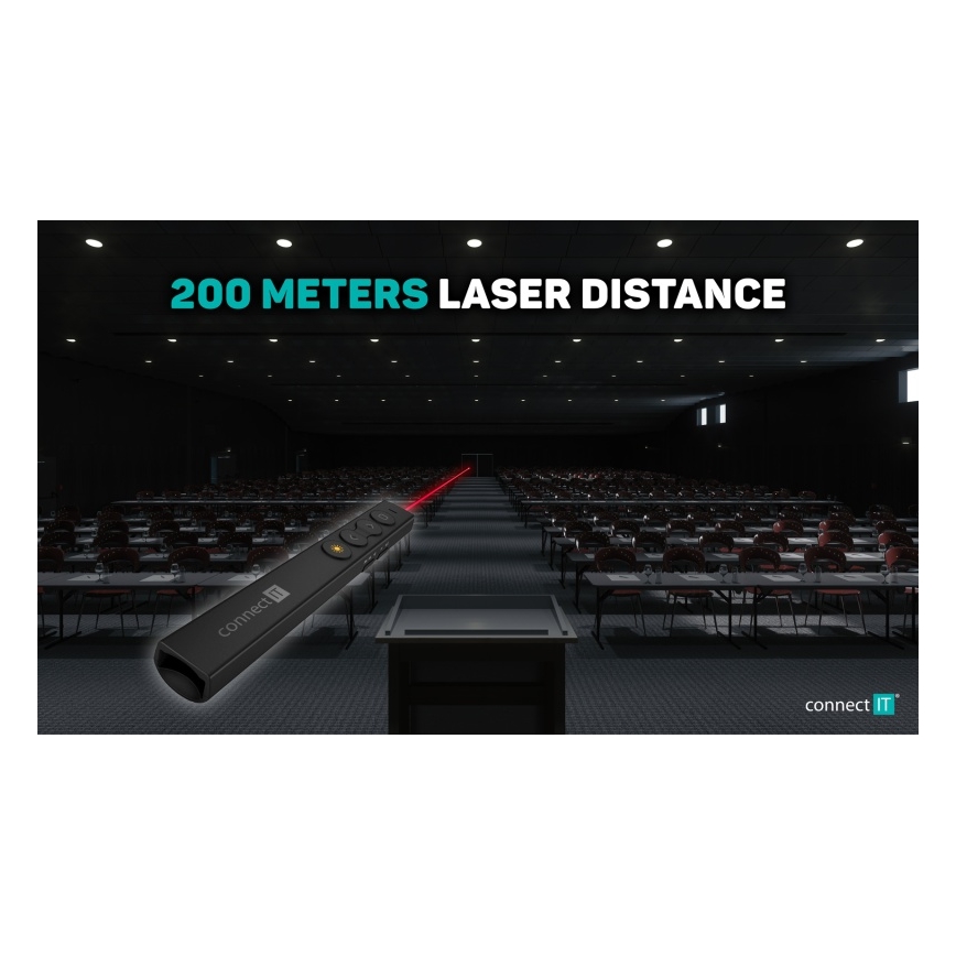 CONNECT IT CLP-2050-BK - Juhtmevaba pult laseriga 1xAAA