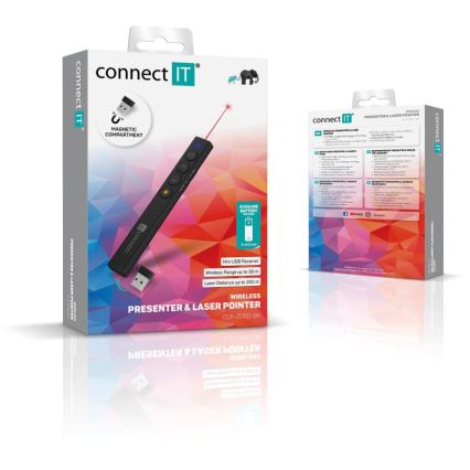 CONNECT IT CLP-2050-BK - Juhtmevaba pult laseriga 1xAAA