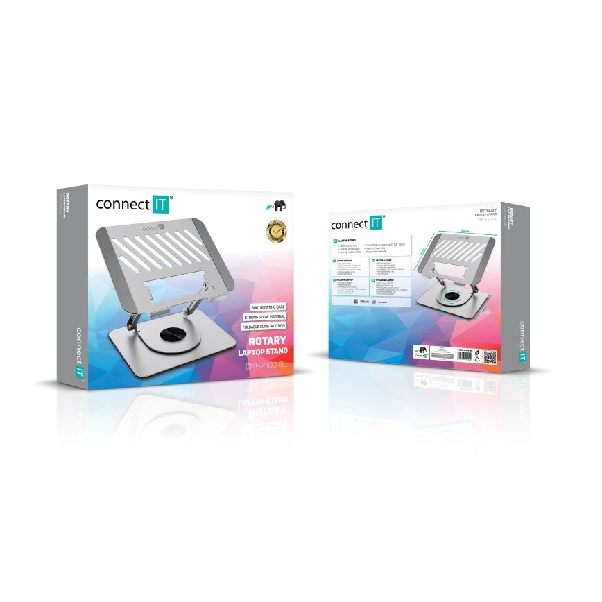 CONNECT IT CMF-2100-SL - Pöörlev sülearvuti alus hõbedane