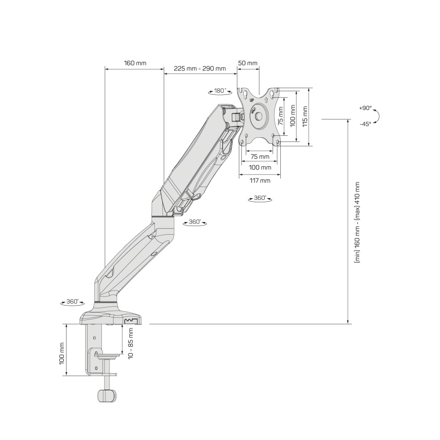 CONNECT IT CMF-3107-BK - Universaalne monitorihoidik 13-32” must