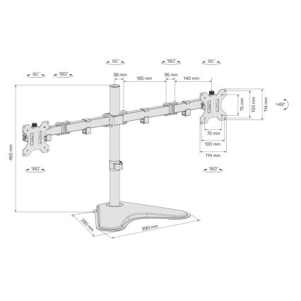 CONNECT IT CMF-3204-BK - Universaalne hoidik 2 monitorile 13-32” must