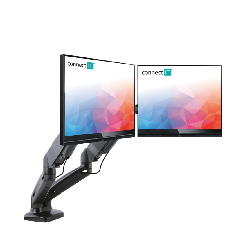 CONNECT IT CMF-3207-BK - Universaalne hoidik 2 monitorile 13-27” must