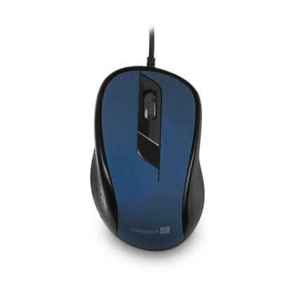 CONNECT IT CMO-1200-BL - Juhtmega hiir 1000 DPI must/sinine