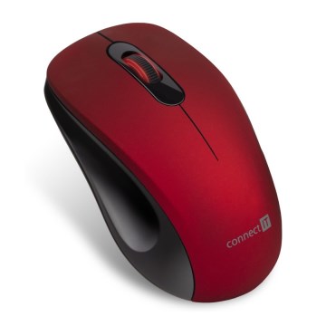 CONNECT IT CMO-2230-RD - Juhtmevaba hääletu hiir MUTE 1200 DPI 1xAA must/punane