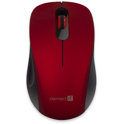 CONNECT IT CMO-2230-RD - Juhtmevaba hääletu hiir MUTE 1200 DPI 1xAA must/punane