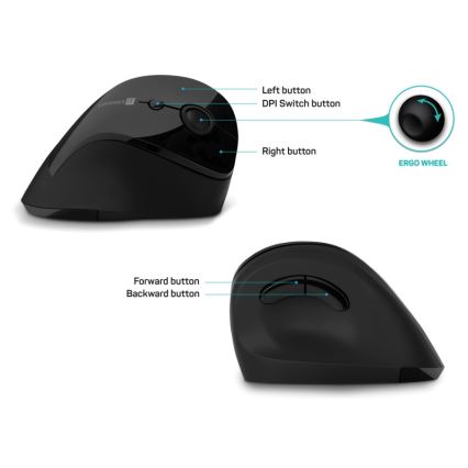 CONNECT IT CMO-2700-BK - Ergonoomiline juhtmevaba hiir 800/1200/1600 DPI 1xAA must