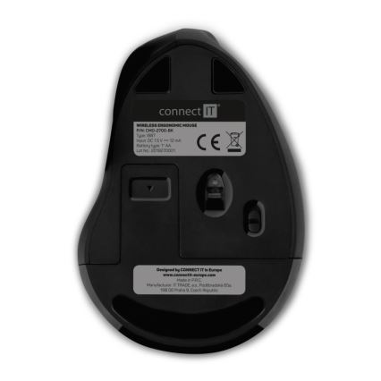 CONNECT IT CMO-2700-BK - Ergonoomiline juhtmevaba hiir 800/1200/1600 DPI 1xAA must