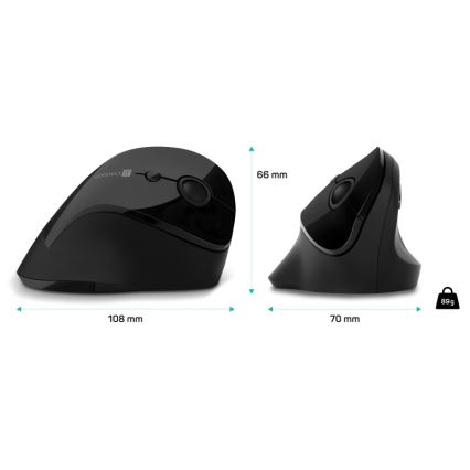 CONNECT IT CMO-2700-BK - Ergonoomiline juhtmevaba hiir 800/1200/1600 DPI 1xAA must