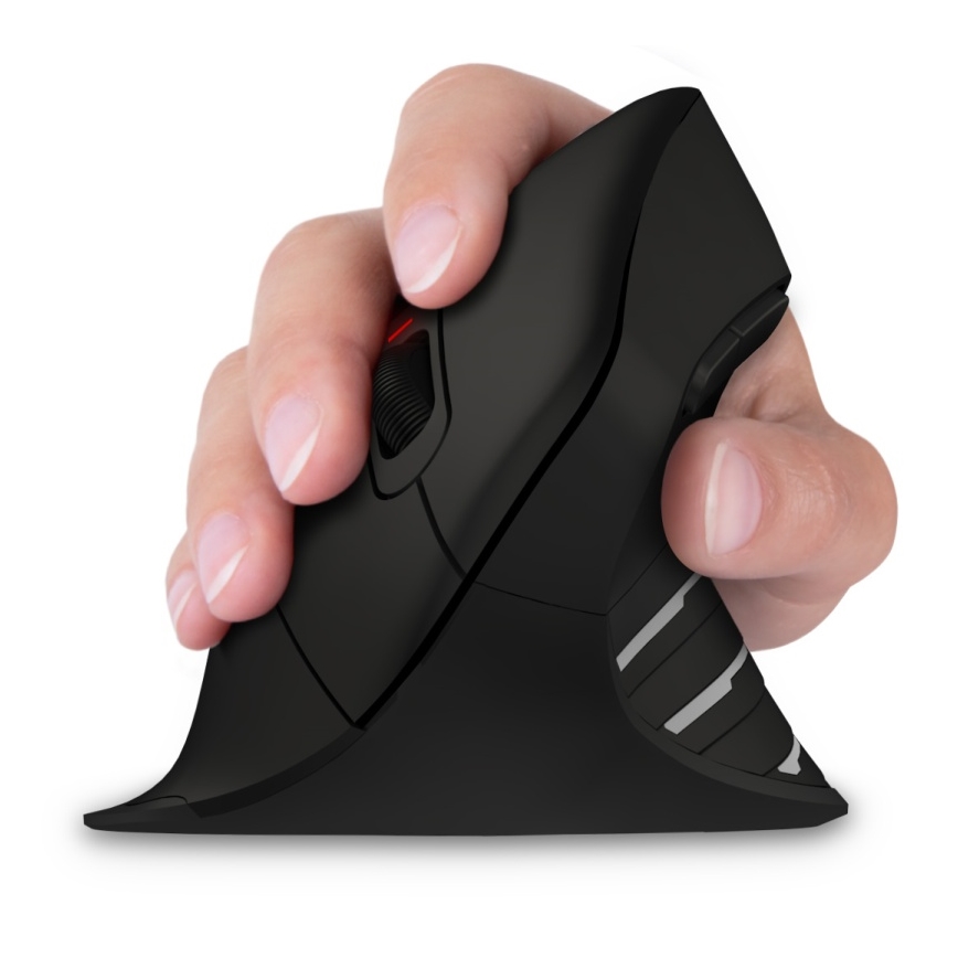 CONNECT IT CMO-2880-BK - Ergonoomiline juhtmevaba hiir Verti TriMode 1000/1600/2400 DPI 2xAAA must