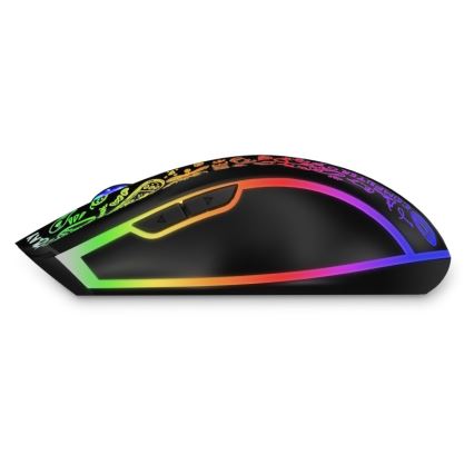 CONNECT IT CMO-3530-DD - LED RGB Juhtmevaba laetav mänguri hiir 800/1200/1600/2400/4800 DPI 600 mAh must