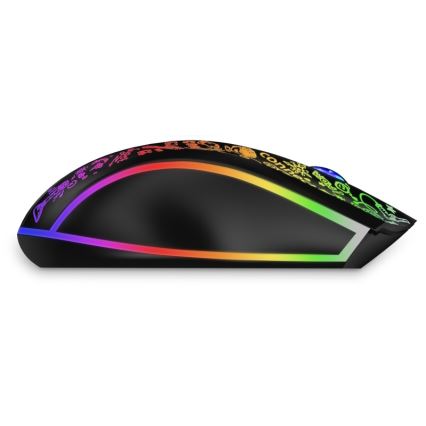 CONNECT IT CMO-3530-DD - LED RGB Juhtmevaba laetav mänguri hiir 800/1200/1600/2400/4800 DPI 600 mAh must