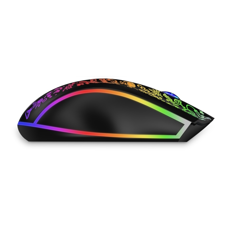 CONNECT IT CMO-3530-DD - LED RGB Juhtmevaba laetav mänguri hiir 800/1200/1600/2400/4800 DPI 600 mAh must