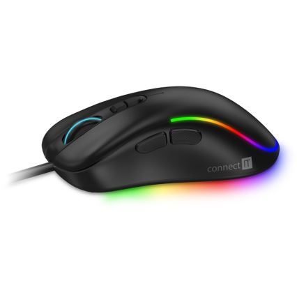 CONNECT IT CMO-3589-BK - LED RGB Juhtmega mänguri hiir 200-7200 DPI must