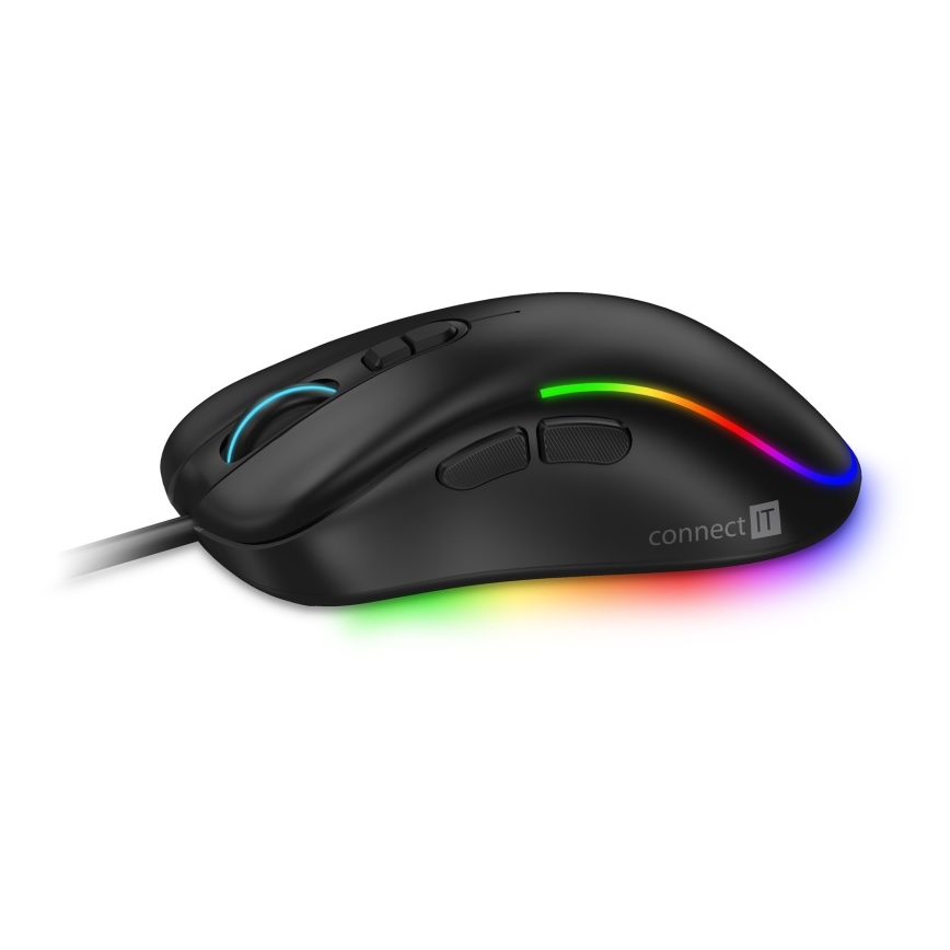 CONNECT IT CMO-3589-BK - LED RGB Juhtmega mänguri hiir 200-7200 DPI must