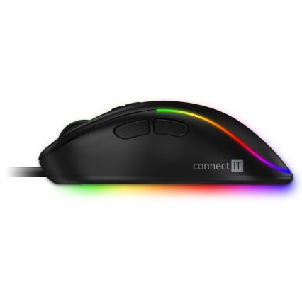 CONNECT IT CMO-3589-BK - LED RGB Juhtmega mänguri hiir 200-7200 DPI must