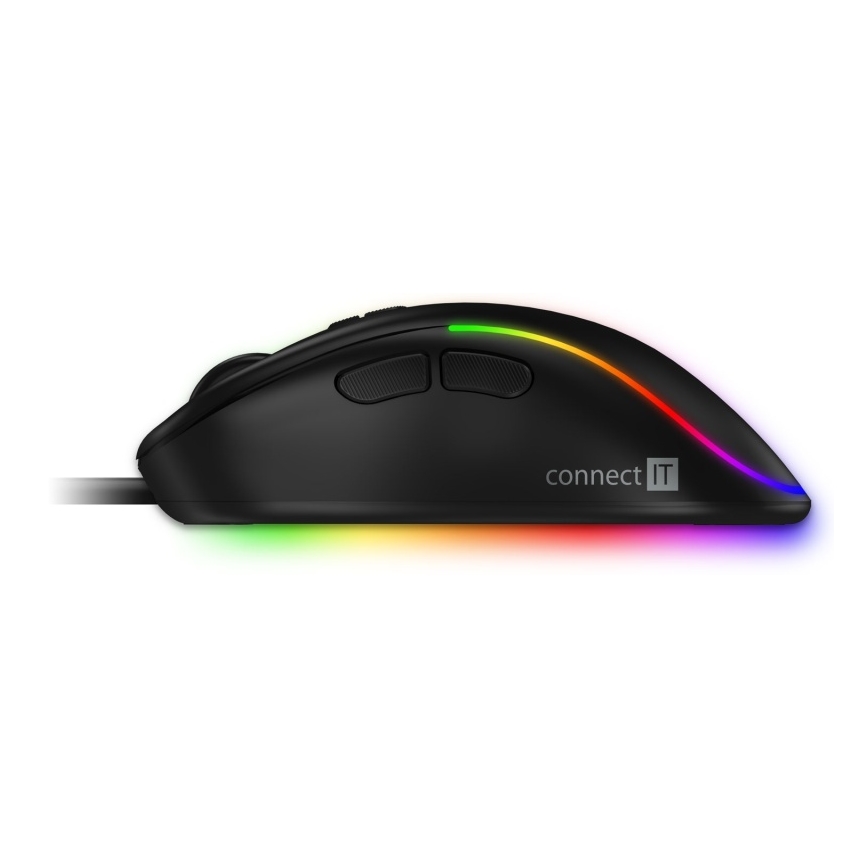 CONNECT IT CMO-3589-BK - LED RGB Juhtmega mänguri hiir 200-7200 DPI must