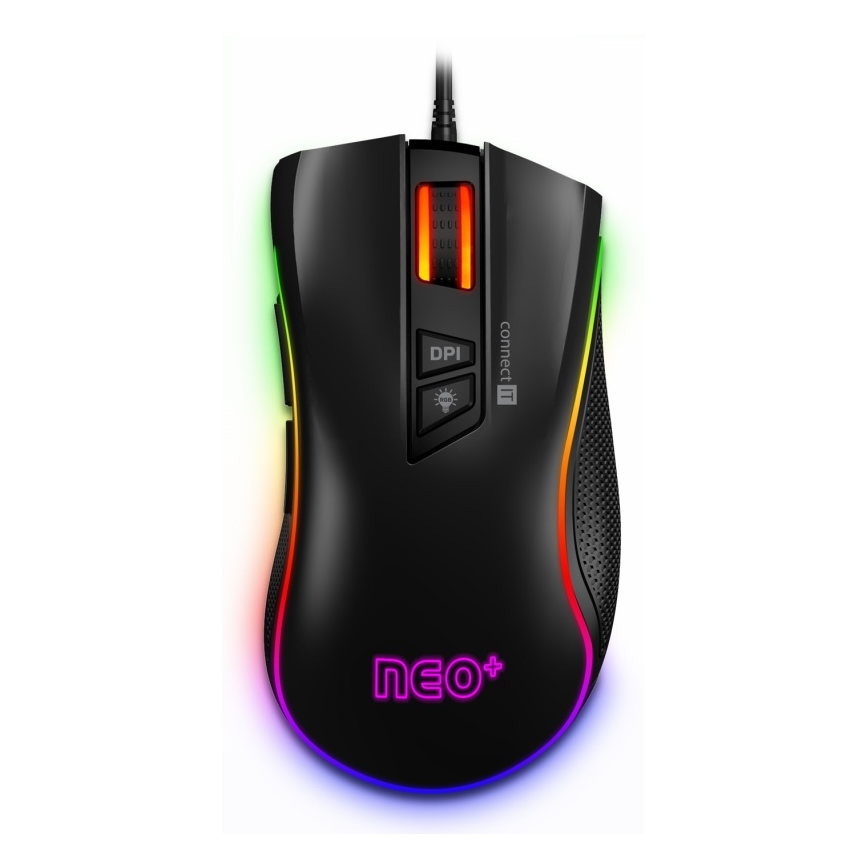 CONNECT IT CMO-3591-BK - LED RGB Juhtmega mängurihiir 500-7200 DPI must