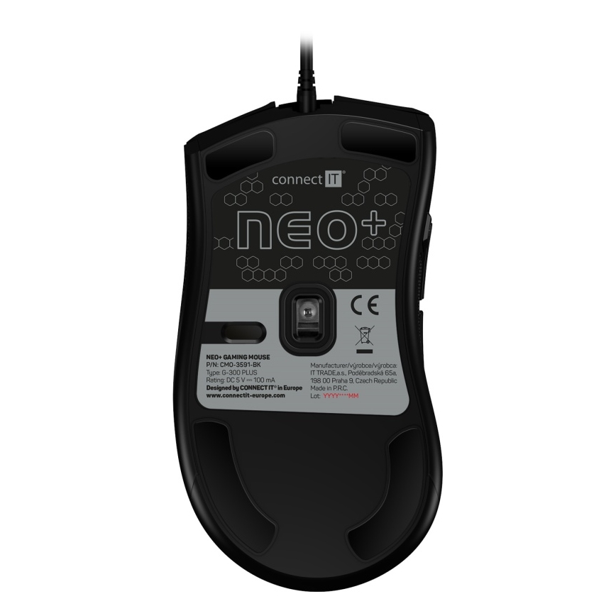 CONNECT IT CMO-3591-BK - LED RGB Juhtmega mängurihiir 500-7200 DPI must