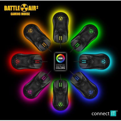 CONNECT IT CMO-5511-BK - LED RGB Juhtmega mängurihiir 200-12800 DPI must