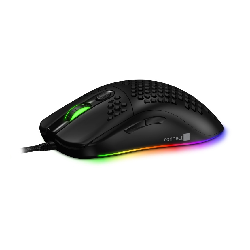 CONNECT IT CMO-5511-BK - LED RGB Juhtmega mängurihiir 200-12800 DPI must