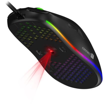 CONNECT IT CMO-5511-BK - LED RGB Juhtmega mängurihiir 200-12800 DPI must