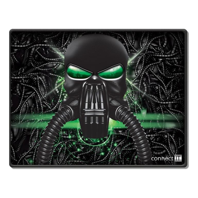 CONNECT IT CMP-1100-SM - Hiirematt 32x24,5 cm must/roheline