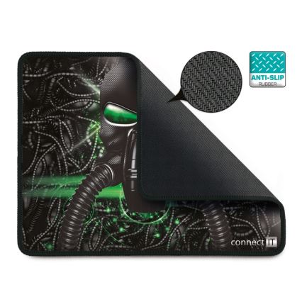 CONNECT IT CMP-1100-SM - Hiirematt 32x24,5 cm must/roheline
