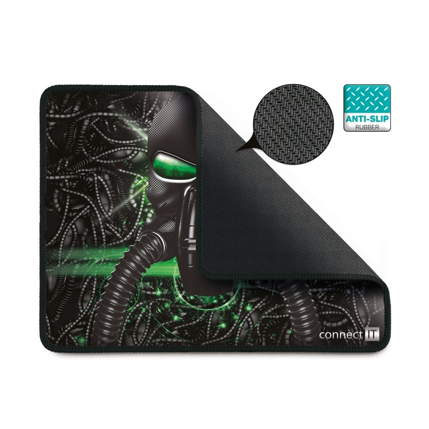 CONNECT IT CMP-1100-SM - Hiirematt 32x24,5 cm must/roheline