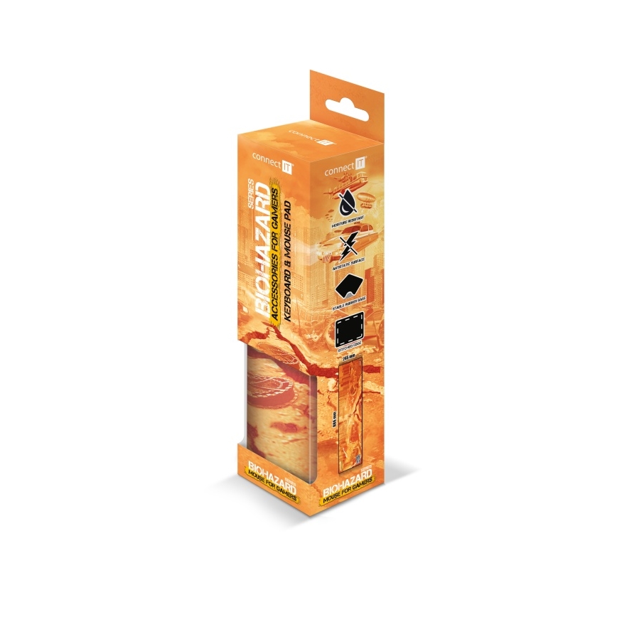 CONNECT IT CMP-1140-LG - Matt klaviatuuri jaoks ja hiir 88,6x24,5 cm oranž