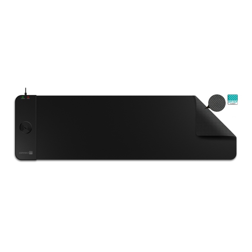 CONNECT IT CMP-2500-LG - Matt klaviatuuri jaoks ja hiir koos Qi juhtmevaba laadimisega 80x30 cm must