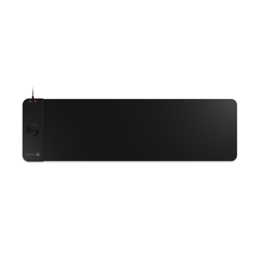 CONNECT IT CMP-2500-LG - Matt klaviatuuri jaoks ja hiir koos Qi juhtmevaba laadimisega 80x30 cm must