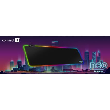 CONNECT IT CMP-3100-LG - LED RGB Mänguri klaviatuur ja hiirematt 80x30 cm must