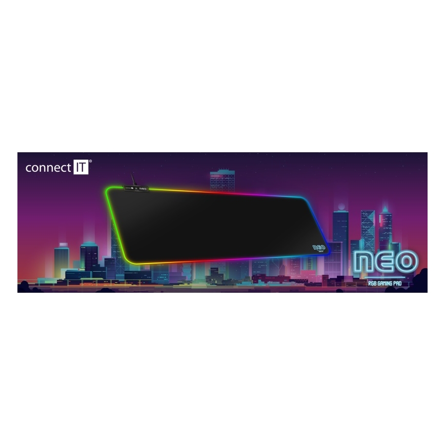 CONNECT IT CMP-3100-LG - LED RGB Mänguri klaviatuur ja hiirematt 80x30 cm must