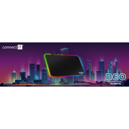 CONNECT IT CMP-3100-SM - LED RGB Mänguri hiirematt 32x24,5 cm must