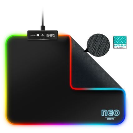 CONNECT IT CMP-3100-SM - LED RGB Mänguri hiirematt 32x24,5 cm must