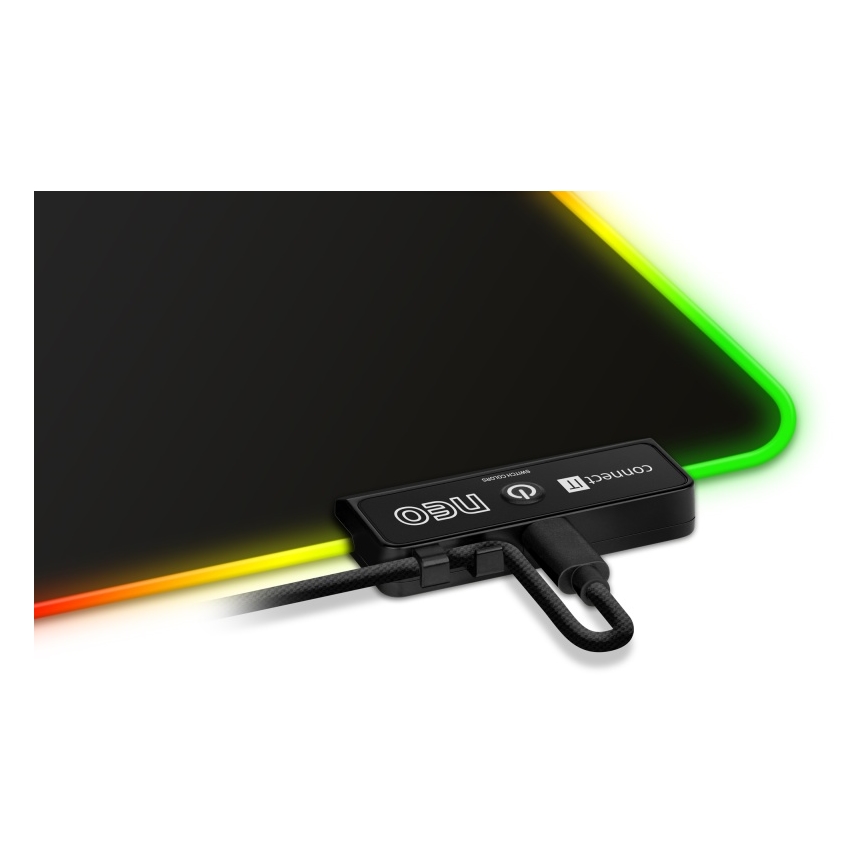 CONNECT IT CMP-3100-SM - LED RGB Mänguri hiirematt 32x24,5 cm must