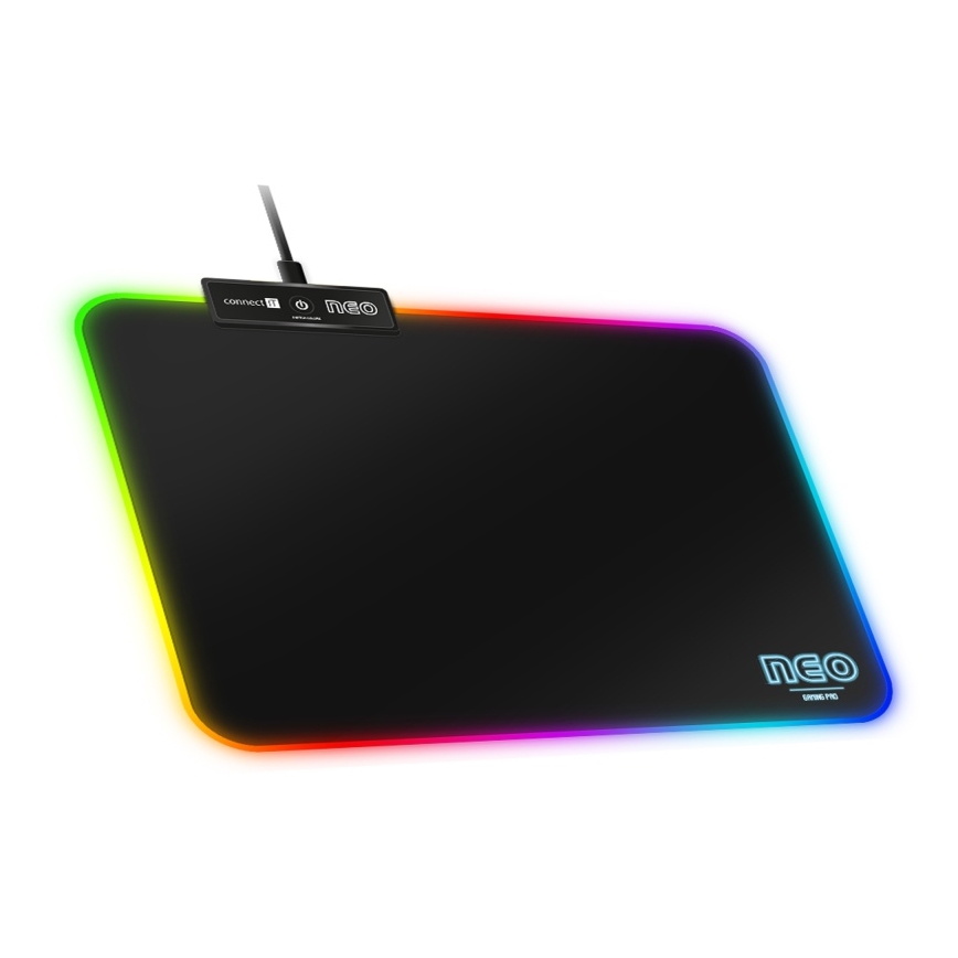 CONNECT IT CMP-3100-SM - LED RGB Mänguri hiirematt 32x24,5 cm must