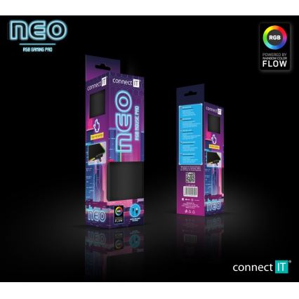 CONNECT IT CMP-3100-SM - LED RGB Mänguri hiirematt 32x24,5 cm must