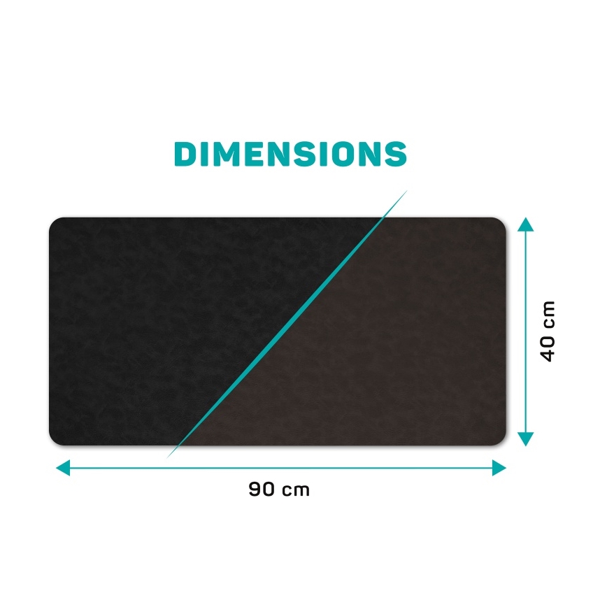 CONNECT IT CMP-4030-LG - Kahepoolselt kasutatav klaviatuuri- ja hiirematt 90x40 cm must/pruun