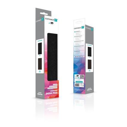 CONNECT IT CMP-4030-LG - Kahepoolselt kasutatav klaviatuuri- ja hiirematt 90x40 cm must/pruun