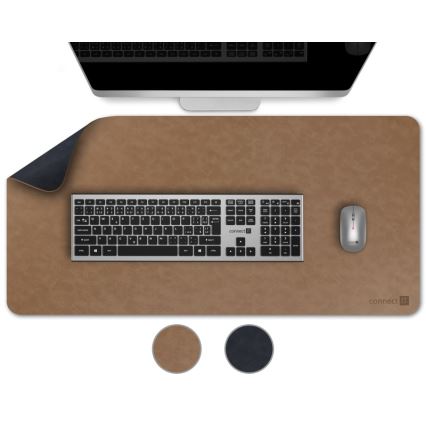CONNECT IT CMP-4040-LG - Kahepoolne klaviatuuri- ja hiirematt 90x40 cm sinine/pruun