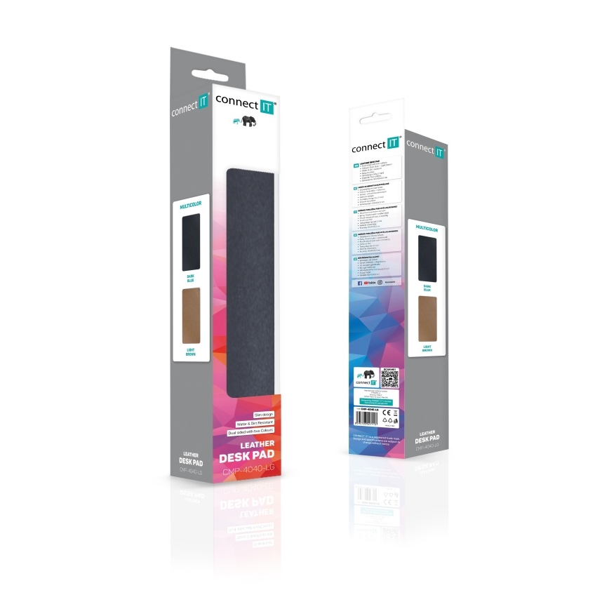 CONNECT IT CMP-4040-LG - Kahepoolne klaviatuuri- ja hiirematt 90x40 cm sinine/pruun