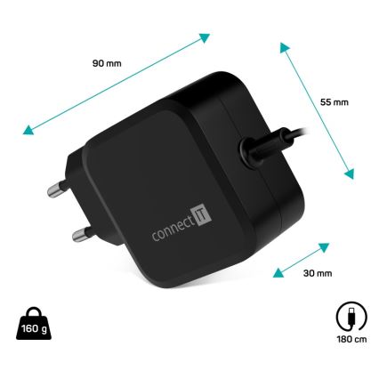 CONNECT IT CNP-1660-BK - Universaalne toiteadapter sülearvutitele USB-C 67W